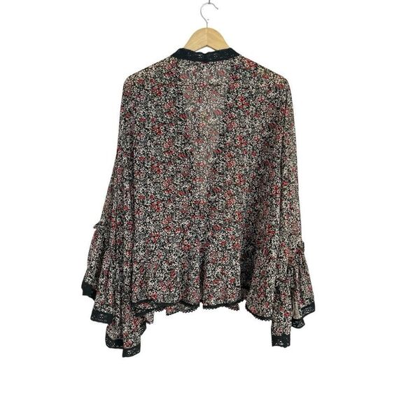 Free People Lola Ditsy Floral Print Kimono Flowy Top, Size Medium NWT - Picture 8 of 14